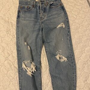 Levi's Light Blue Distressed Boyfriend Jeans